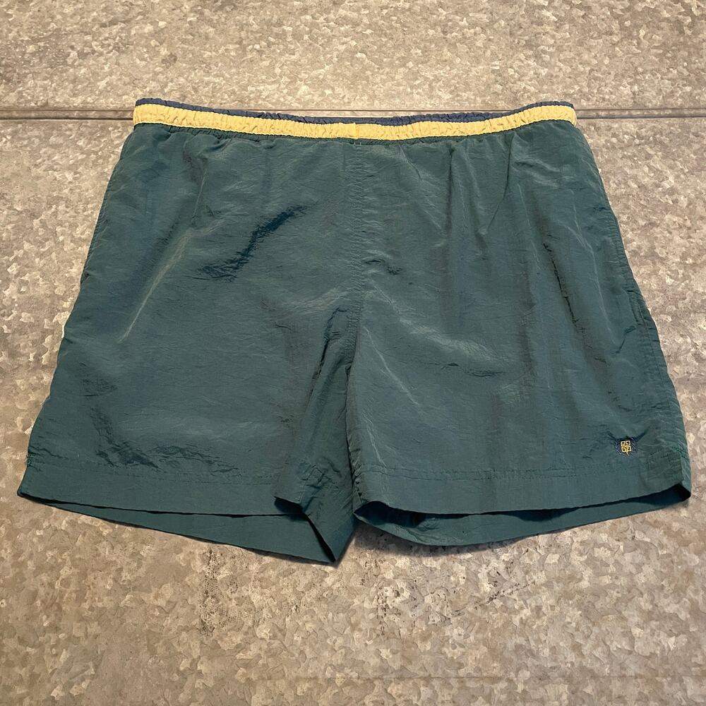 Vintage GIVENCHY Activewear Shorts Large XL Green 90s Mesh Lined Swim Active